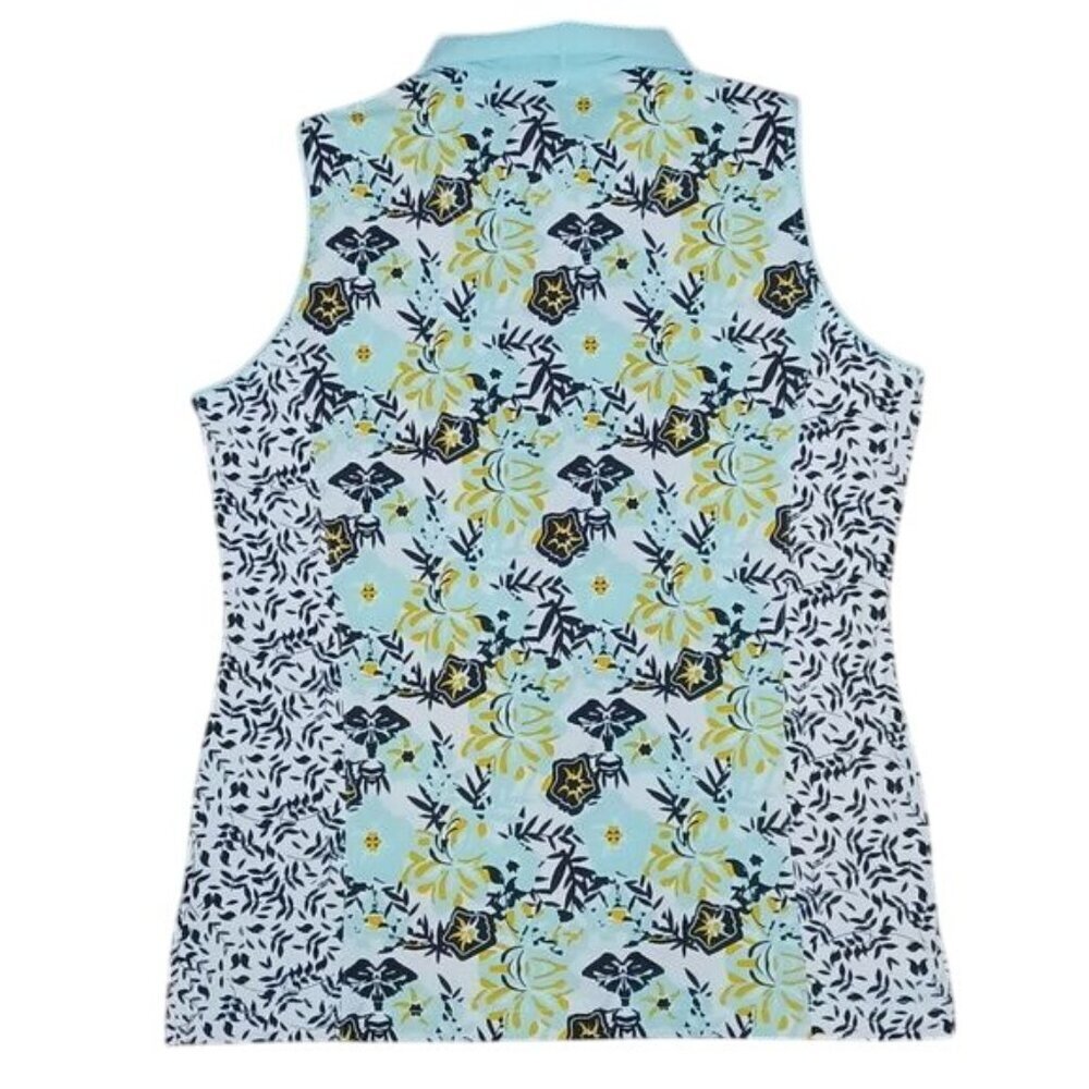 Sport Haley Pastel Blue Floral Sleeveless Polo - Picture 2 of 6